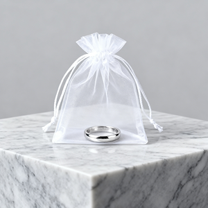 Sac à cordon en organza polyester personnalisé, sac de rangement pour bijoux, boucles d'oreilles, sac cadeau transparent, sac de fête de Noël miniature - Product Image 4