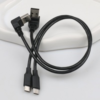 Câble de charge Type-C vers USB-A en stock usine avec blindage, prend en charge le transfert de données et la charge, 0,3 mètre de long
