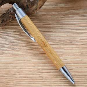 Laser Engraving Logo Bamboo <b>Retractable</b> Ballpoint <b>Pen</b> Black Ink Refills Ballpoint for Promotional Gift - Product Image 6