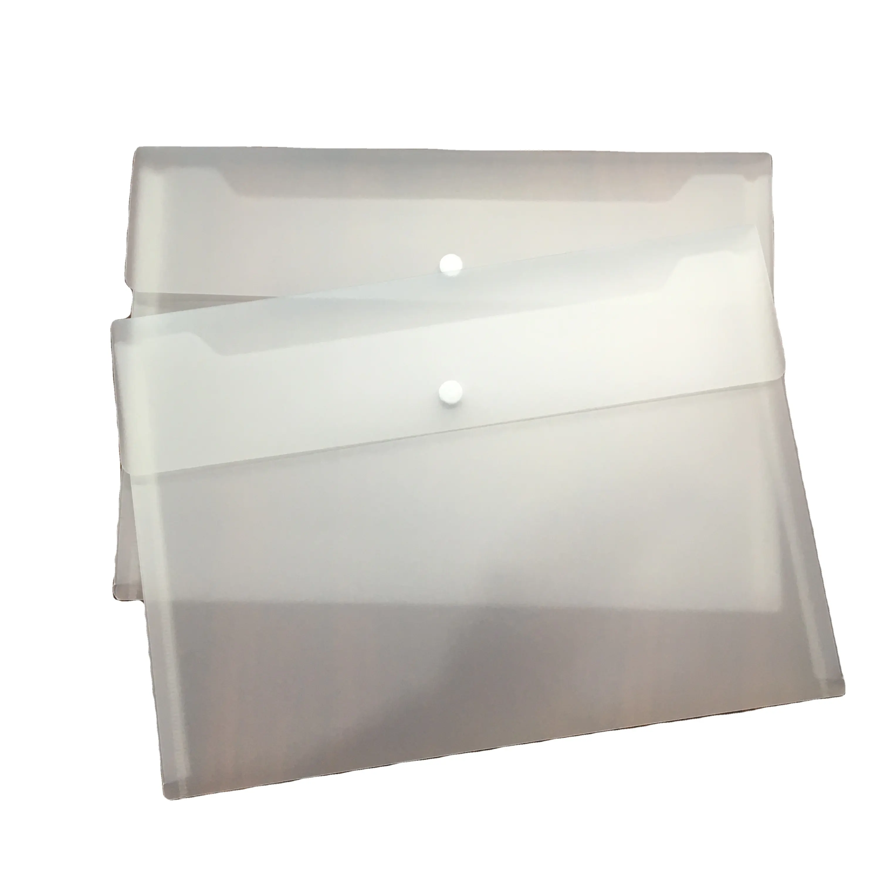 custom A4 Size Waterproof PVC Button Document File Bag Envelope Buttoned Plastic Legal Plastic Button Snap File Folder Bag