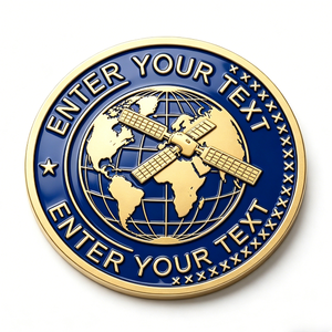 เหรียญที่ระลึกดาวเทียมแบบกำหนดเอง ทำจากโลหะผสมสังกะสี สำหรับนักสะสมอุตสาหกรรมอวกาศ เหรียญที่ระลึกสำเร็จการศึกษาแบบส่วนตัว - Product Image 2