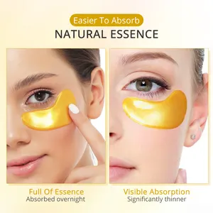 Maschera per occhi in gel con etichetta privata maschera per occhi coreana al collagene in oro 24 carati con cristalli di idrogel