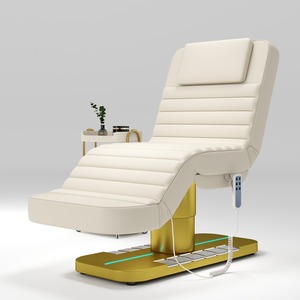 Lit de beauté électrique pliable en cuir blanc de luxe moderne pour salon de beauté, avec 4 moteurs, pour usage extérieur - Product Image 4