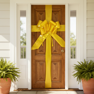 Fiocco Natalizio in Plastica Rossa Grande per Decorazione Porta d'Ingresso, Nastro Festivo Gigante a Prezzo di Fabbrica - Product Image 2