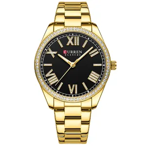 CURREN 9088 Top Brand Women Wristwatch Ladies Stainless Steel Girls Wrist Watch Quartz Watch Women