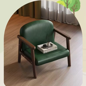 Rắn gỗ ngắn phân với gói mềm đơn giản tựa lưng băng ghế dự bị cho phòng khách Bàn cà phê Giày thay đổi cho trẻ em hộ gia đình - Product Image 1