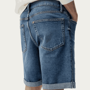 Shorts déchirés pour hommes en gros, nouveau style, avec poches et cordon de serrage, coupe ajustée, 100% coton respirant - Product Image 5