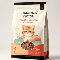 Sachet d'emballage alimentaire refermable de 1 kg en PE gaufré laminé de qualité alimentaire avec fenêtre, pour aliments pour animaux de compagnie