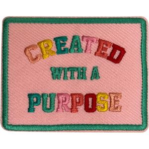 Created With A Purpose Patch 3 Iron On Or Sew On Embroidery For <b>Bags</b> Clothes <b>Hats</b> Jeans - Product Image 1