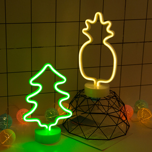 Bande LED néon flexible en PVC blanc personnalisée, motif <span class=keywords><strong>Cactus</strong></span> et Mots, pour décoration moderne de maison et salon, fonctionnant sur piles avec interrupteur - Product Image 5