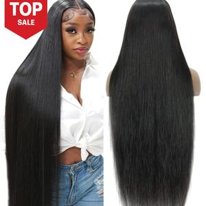 Peluca de Cabello Humano de 40 Pulgadas con Frente de Encaje Completo, Cabello Indio Virgen, Pelucas de Encaje Completo sin Pegamento, Pre-depiladas, Nudos Decolorados, Peluca de Cabello Humano con Encaje - Product Image 1