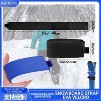 Sangle de fixation de ski extérieure avec boucle auto-agrippante, en tissu de plongée SBR épaissi, coussinet de protection, sangle de fixation de ski réglable, double fixation de ski