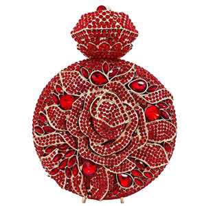 Women Elegant Floral Perfume Bottle Crystal Evening <b>Bag</b> Dazzling Gemstone Rhinestones <b>Clutch</b> Purse for Garden Party Festival - Product Image 6