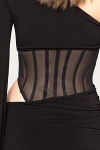 2025 più nuovo Design con scollo a barchetta vestito elegante bel vestito Sexy grazia di alta qualità prezzo all'ingrosso Made in fabbrica cinese - Product Image 5