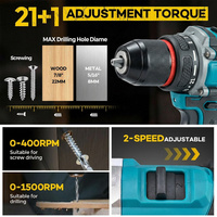 Ensemble de perceuse sans fil 20V avec batterie Li-ion et chargeur, support OEM, qualité professionnelle, usage industriel, perceuse électrique, couple maximal de 30 Nm