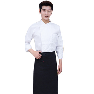 เสื้อเชฟแบบยูนิเซ็กซ์ เสื้อเชฟแขนยาวสำหรับผู้ชาย ชุดยูนิฟอร์มทำอาหารในครัวร้านอาหาร เสื้อเชฟ - Product Image 3