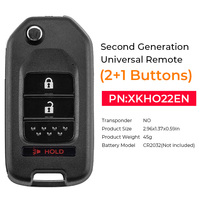 Llave Remota de Coche con 2 Botones para Xhorse Universal 433mhz 315mhz Serie XK XKHO22EN, Llave de Repuesto para Vehículo