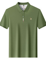 Chemise haut de gamme pour homme à imprimé animal, manches courtes, col rabattu, mélange coton-polyester, respirante et séchage rapide pour l'été