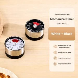 Réveil mécanique en acier inoxydable avec fonction magnétique, design rond, fonction de minuterie fixe et compte à rebours, sans batterie - Product Image 6