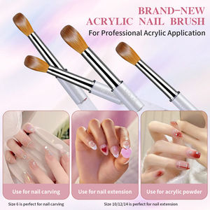 4pcs Crystal Nail Art <b>Pen</b> Set <b>Silver</b> Glitter 3D Carving Drawing Brushes Multiple Sizes - Product Image 4