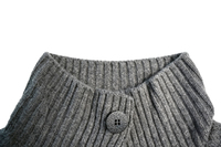 Pull cardigan à col roulé mi-haut pour femme, style créateur, avec boutons, collection 2026