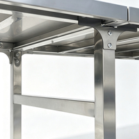 Table de travail pliable en acier inoxydable 304 pour marché, stand ou restauration – Table carrée portable en acier inoxydable