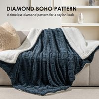Couverture en polaire Jacquard Boho Sherpa pour canapé, couvertures en peluche floues super douces et confortables, couverture chaude épaisse réversible