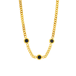 Gold Round Chain Stainless Steel Necklace Geometric Punk Hip Hop Style Fashion Pendant Necklaces - Product Image 5