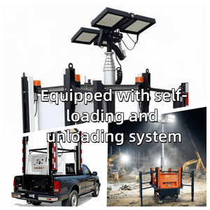 เสาไฟเคลื่อนที่แบบ All-in-One พลังงานแสงอาทิตย์ 4x300W LED พร้อมระบบยกอัตโนมัติ - ระบบไฟส่องสว่างพลังงานแสงอาทิตย์แบบออฟกริดสำหรับสวนสาธารณะยามค่ำคืน - Product Image 2