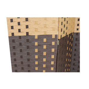 Biombo Plegable Estilo Chino de 4 Paneles, Tejido en Madera Natural, Separador de Ambientes para Sala de Estar, Entrada o Recibidor - Product Image 2