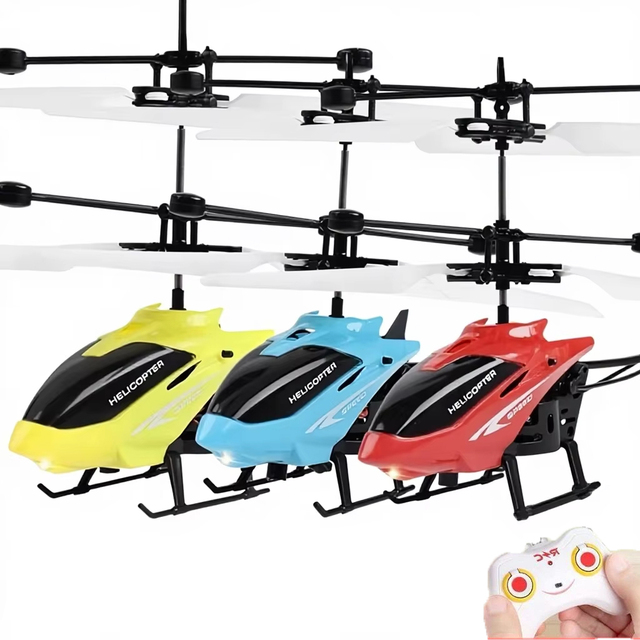 Mini Rechargeable RC Plane Fall-Resistant Remote Control Helicopter Children Outdoor Play Beginner Plastic Obstacle Avoidance