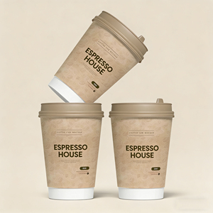 แก้วกาแฟร้อนแบบใช้แล้วทิ้ง ผนังสองชั้น ย่อยสลายได้ พิมพ์โลโก้ได้ตามต้องการ แก้วกระดาษเคลือบตรงสำหรับคาปูชิโน พร้อมฝาปิด - Product Image 2
