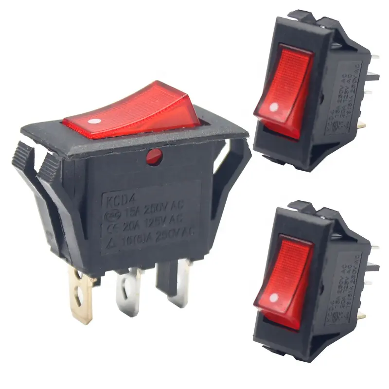 20A 125V 15A 250V Ac Rode Led Power Boot Schakelaar ZE-204 Op Off 33Mm KCD4 3 Pin rocker Switch