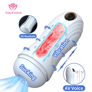 SacKnove Best Sucker Tool USB masturbazione maschile dispositivo 10 velocità gemendo suono vibratore giocattoli del sesso per gli uomini si masturba - Product Image 1