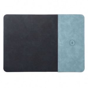 Tapis de souris multifonctionnel en cuir PU avec chargeur sans fil 15W, charge rapide, étanche, portable, personnalisable, cadeau promotionnel pour - Product Image 1