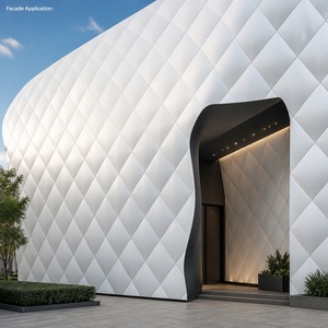 Revêtement de façade en mur-rideau à motif diamant blanc pour l'architecture commerciale - Product Image 3