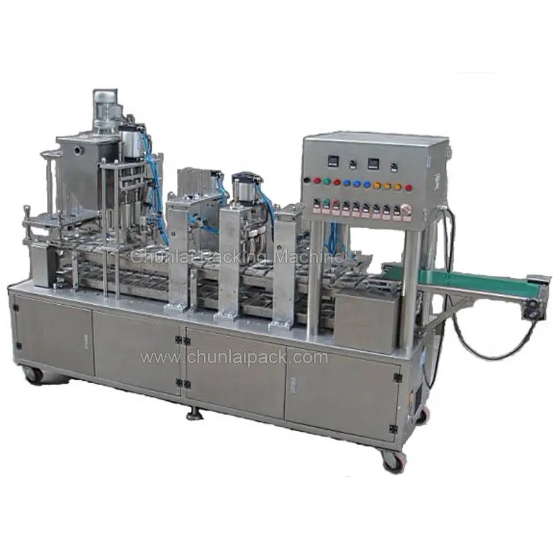 Automatic Continuous Running Packaging Chickpea Cream Chick-pea Paste Hummus Cup Filling and Sealing Machine