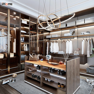 <span class=keywords><strong>Ihome</strong></span> ตู้เสื้อผ้าห้องนอนหรูหราแบบกำหนดเองตู้เสื้อผ้าเดินในตู้เสื้อผ้าไม้ - Product Image 4