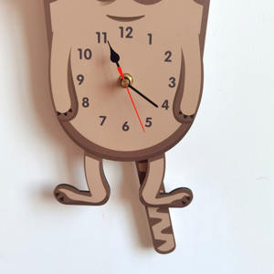 Reloj de Pared de Péndulo de Madera de Diseño Único, Movimiento Súper Silencioso, Reloj Infantil de Aprendizaje Temprano, Reloj de Pared de Alta Precisión para Niños - Product Image 3