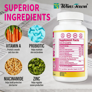 Wins Town Meilleures Capsules Nettoyantes à Base de Plantes Contre l'Acné, Suppléments Vitaminiques Végétaliens pour l'Acné - Product Image 3