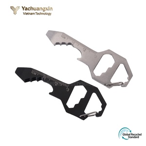 Llavero multifunción con abridor de botellas y regla para acampar al aire libre, herramienta multihusillo de bolsillo EDC de aleación de aluminio, 1 unidad - Product Image 2