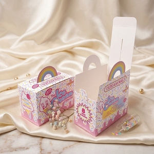 Scatola per bomboniere personalizzata, robusta e colorata, con manico fustellato, per cioccolatini e dolcetti - Product Image 3