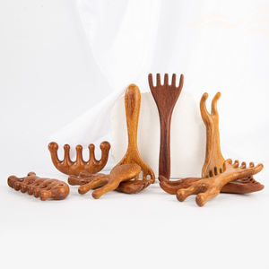 Masajeador de cuero cabelludo de cabeza Natural multifuncional Guasha relajación madera mano acupresión cuerpo raspado masaje herramienta peine - Product Image 1