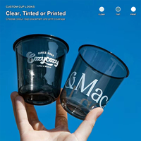 Gobelets en PET en forme de U de 12 oz et 16 oz avec couvercles à bec verseur pour latte glacé, emballage de café personnalisé imprimé