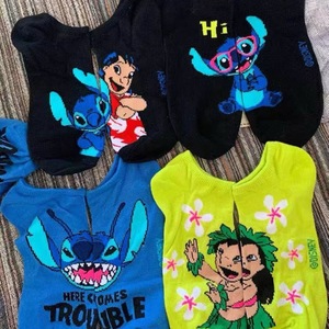 Stitch Anime Ankle <b>Socks</b> Women Breathable Sweat Absorbing <b>Polyester</b> Youth Casual <b>Socks</b> - Product Image 2
