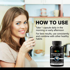 Píldoras de memoria de fábrica del fabricante, suplementos herbales, cápsulas para la salud del cerebro con vitamina B1, cápsulas nootrópicas de hojas de té verde - Product Image 3