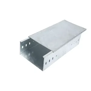 Canaux de câblage en acier galvanisé à chaud à fond plein avec couvercle pour la protection des câbles en salle blanche, anti-poussière, robustes - Product Image 1