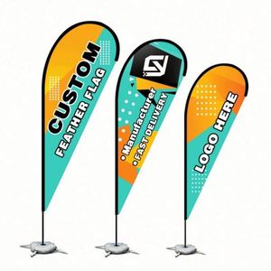 ธงชายหาดพิมพ์ลายตามสั่ง Sunshine Custom Printing พร้อมชุดเสาธงแบบเสียบพื้นและธงทรงหยดน้ำสำหรับขาย - Product Image 3