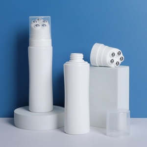 Tube à bille électrique avec tête de massage vibrante, flacon en plastique PE pour cosmétiques, sérum, shampoing, avec bouchon à vis - Product Image 1