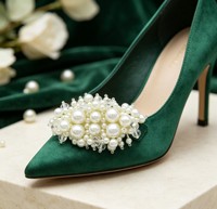 Clip de chaussure en cristal blanc Zeta Sorority, détachable, pour mariage, boucle de chaussure de mariée, ornement de chaussure à talons hauts, décoration